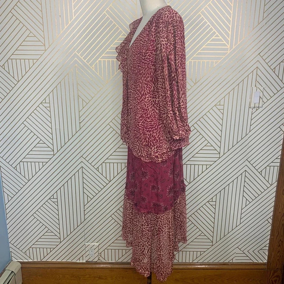 Ba&sh Lady Blouse‎ Two-Piece Skirt Set Jupe Gapi Rose Size US 0 / XS - Picture 6 of 12